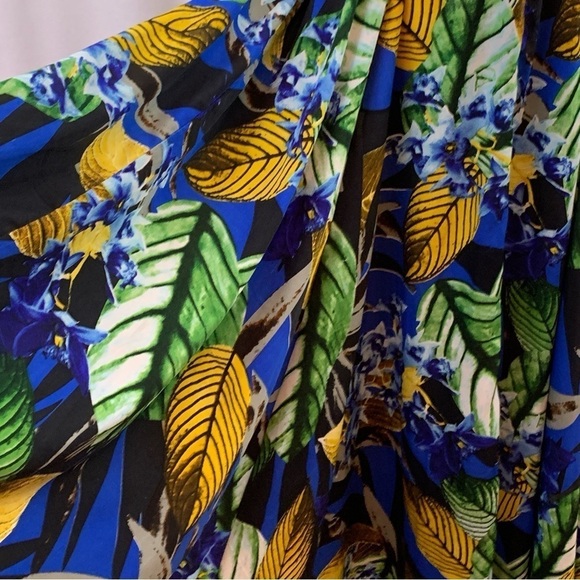 Tropical Tiki Leaf Print Maxi Skirt Size Large - Picture 2 of 4